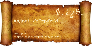 Vajnai Árpád névjegykártya