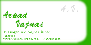 arpad vajnai business card