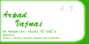 arpad vajnai business card